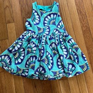 Peacock sleeveless dress.
